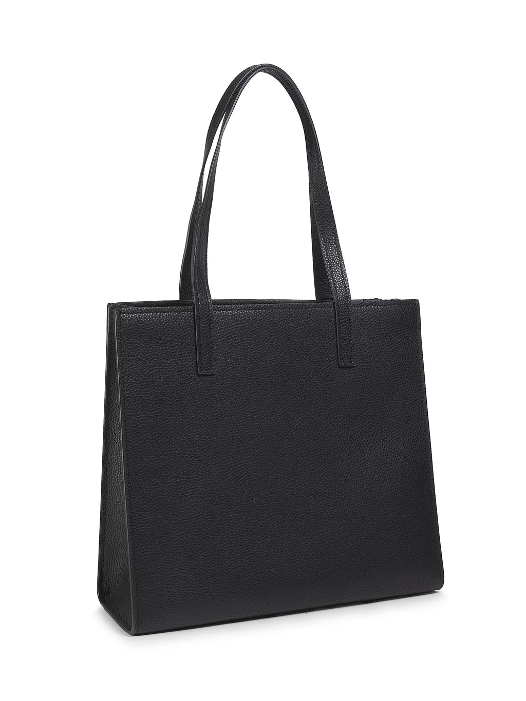Marc Jacobs Grind leather tote bag with structured design and top handles, featuring a sleek, minimalist style in durable leather.