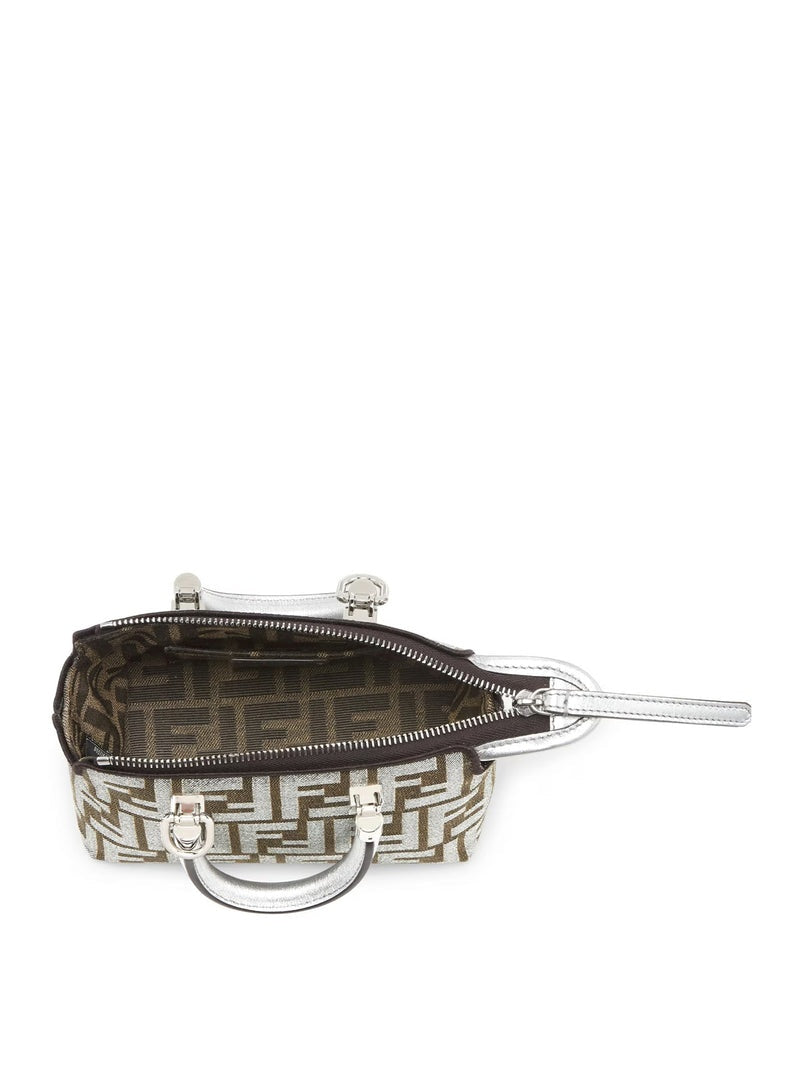 Fendi By The Way Mini Boston Bag for women, stylish designer handbag with top handles and compact design, in beige leather.