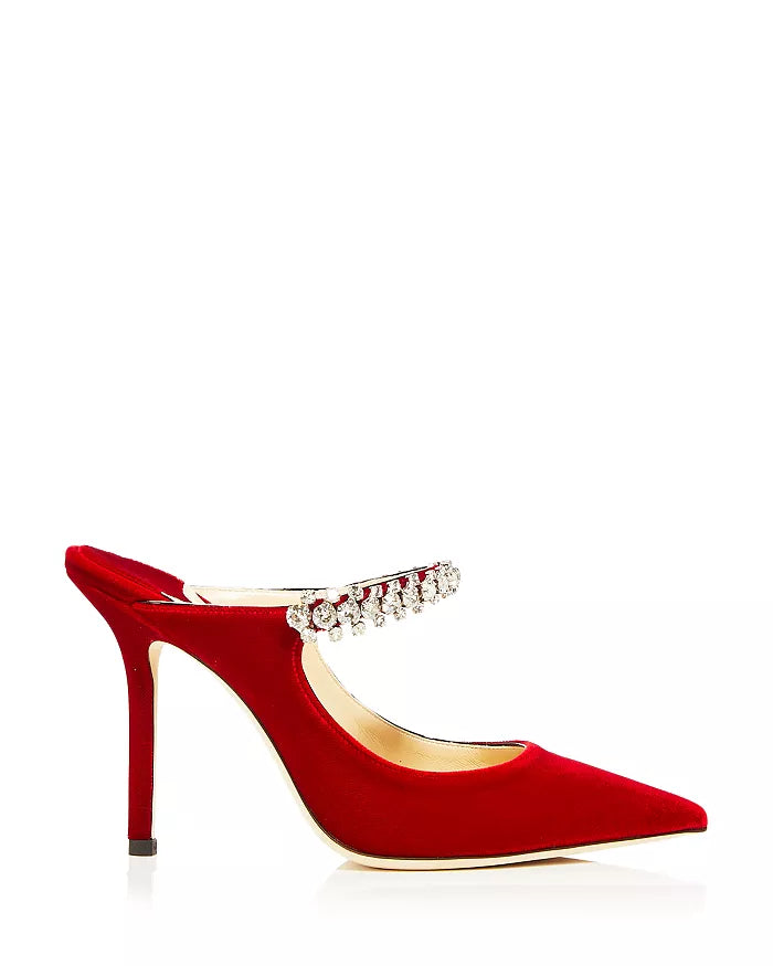 Jimmy Choo Bing 100 Mule with a Crystal-embellished Strap