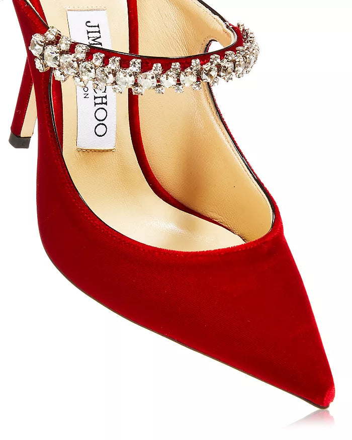 Jimmy Choo Bing 100 Mule with a Crystal-embellished Strap