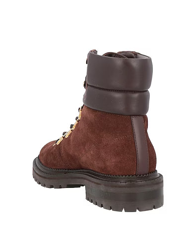 Brown Suede Melia Leather-trimmed Hiking Boots