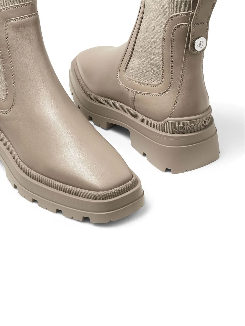 Jimmy Choo Veronique Ankle Boots in Taupe Smooth Leather