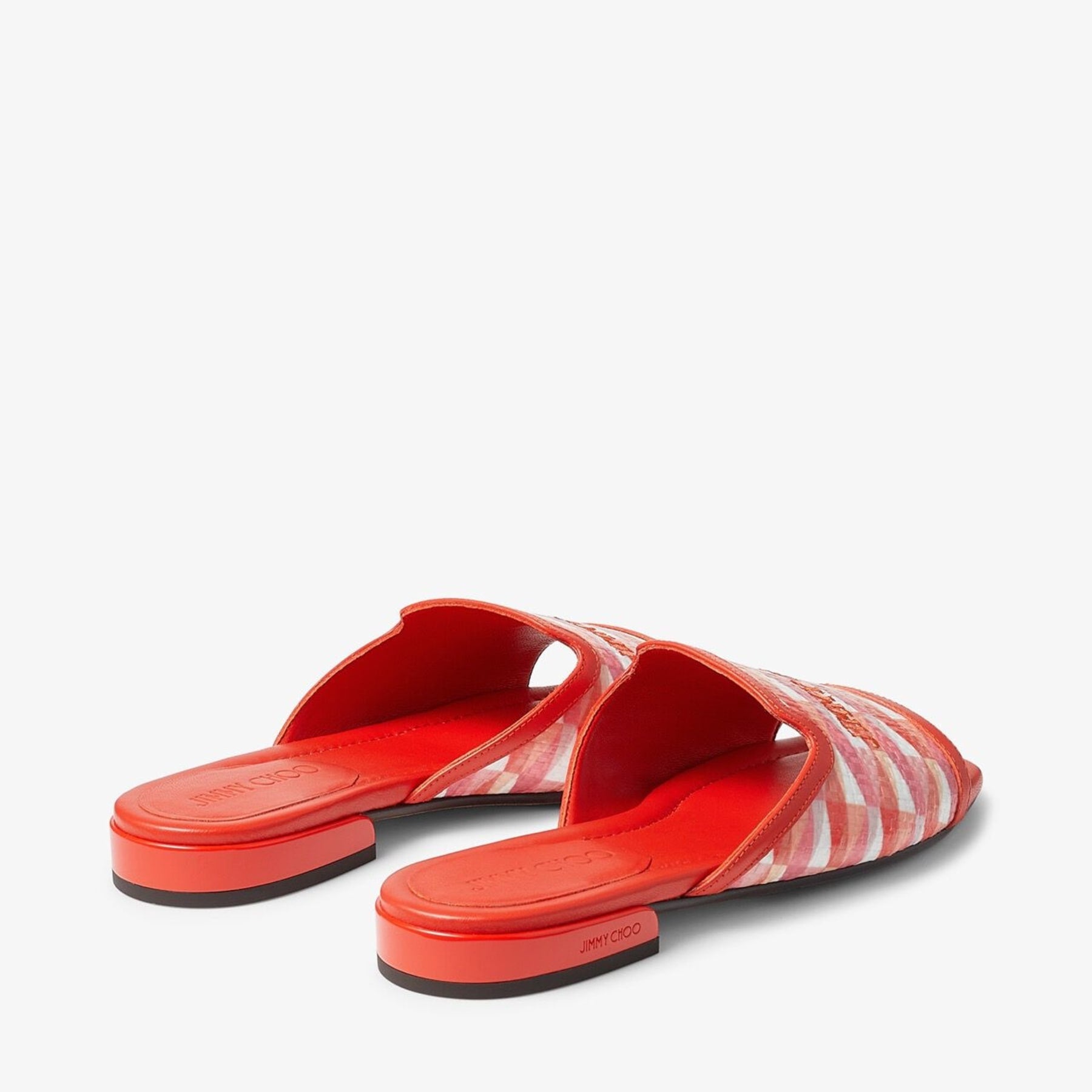 Jimmy Choo Nako woven and leather flat shoe, featuring a stylish woven pattern and sleek leather accents.