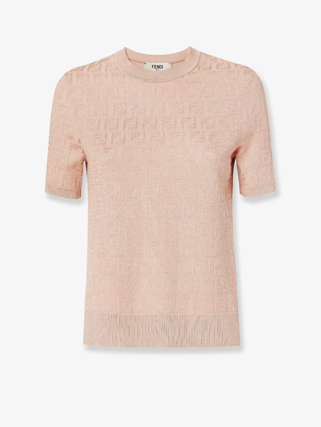 Fendi FF cotton and viscose sweater, women's T-shirt with bold logo design, in black and white, casual and stylish.