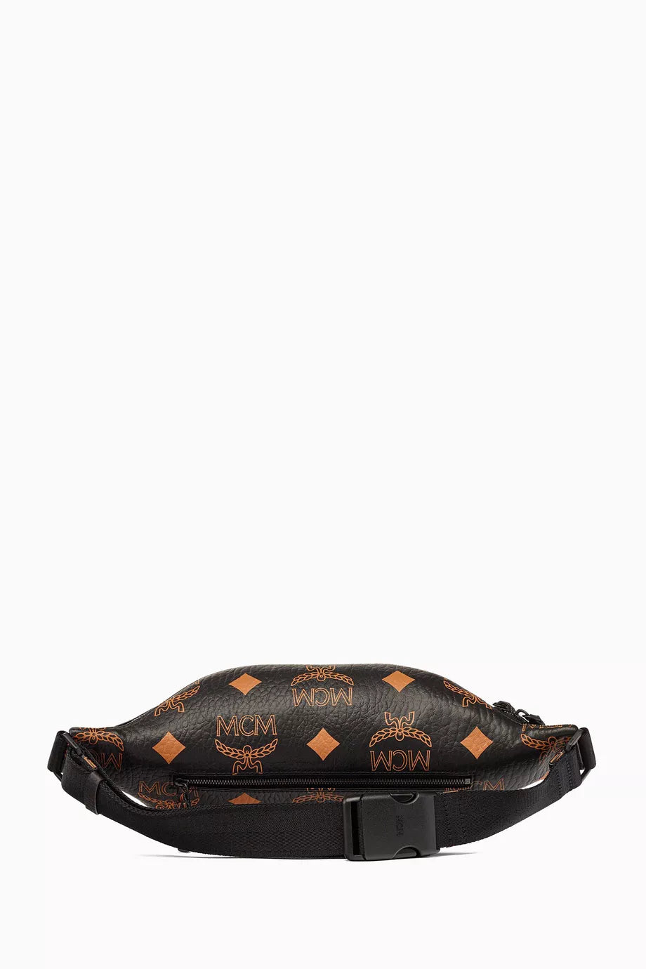 Black MCM Fursten Belt Bag for women, featuring sleek design and adjustable strap, ideal for stylish everyday use.
