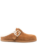Fendi Feel suede women's slippers with plush interior and slip-on design, featuring a stylish, luxury shoe look.