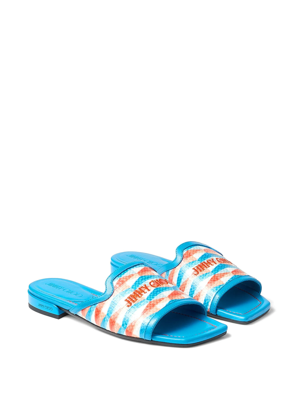 Jimmy Choo Nako woven and leather flat shoe featuring intricate weaving and sleek design, ideal for stylish casual wear.