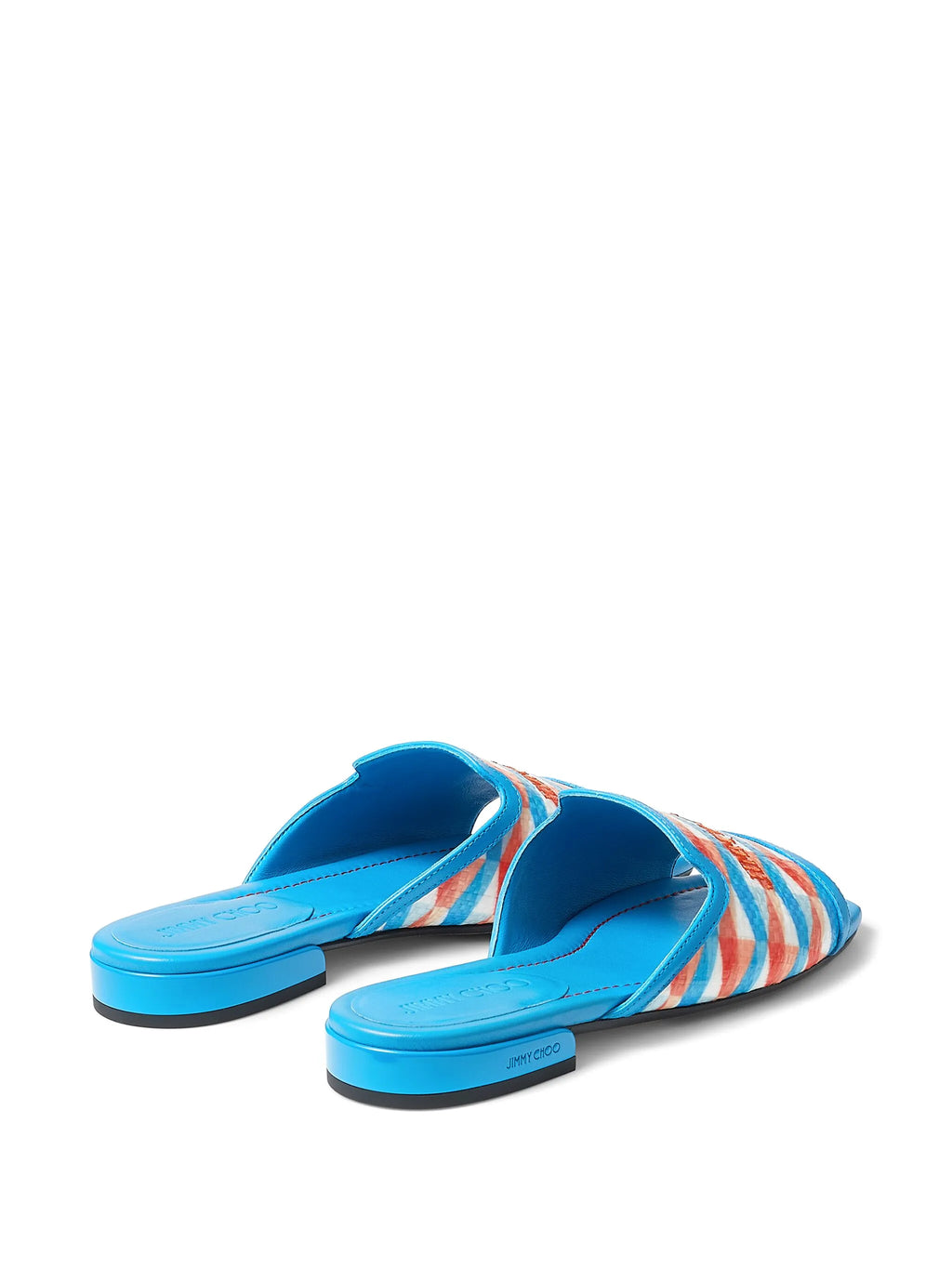 Jimmy Choo Nako woven and leather flat shoe with textured design and sleek silhouette, featuring a comfortable slip-on style.