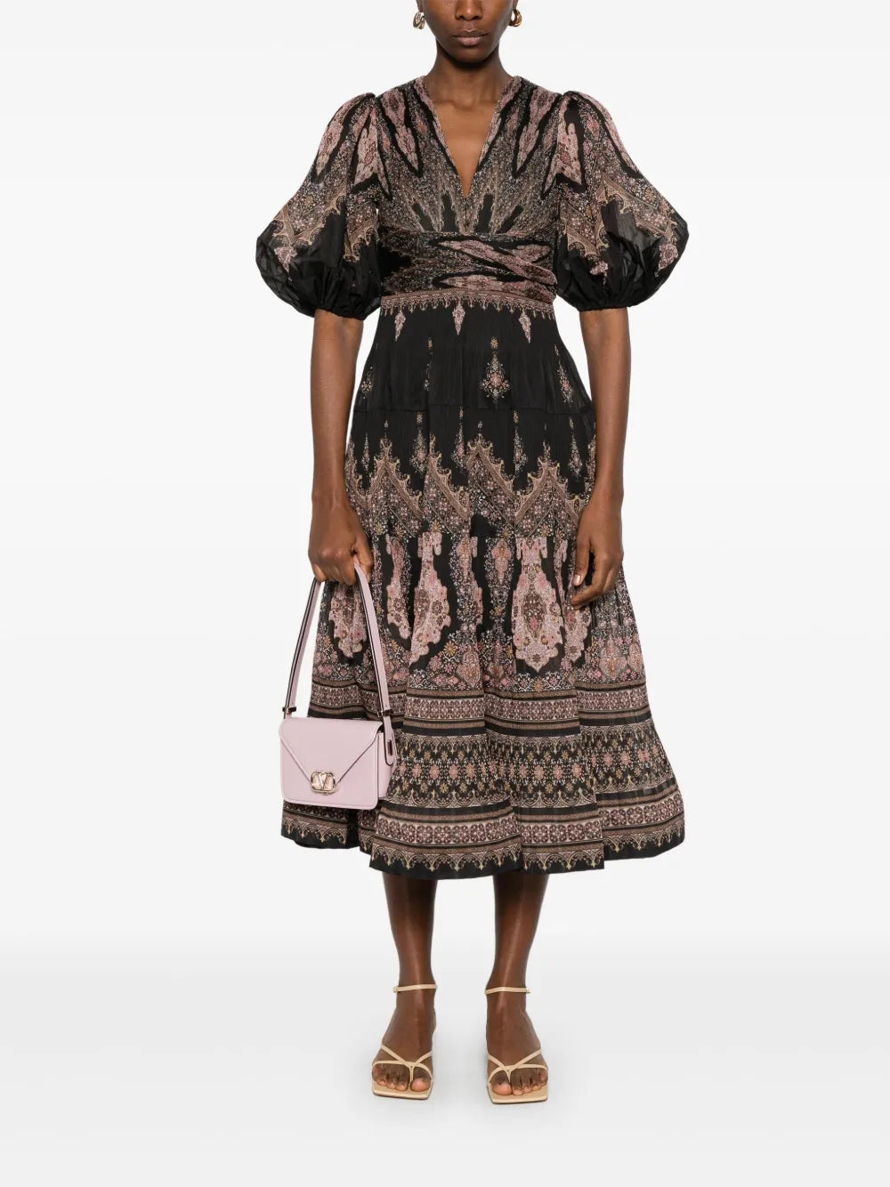 Zimmermann pleated midi dress for women with flowing fabric and elegant design, perfect for stylish occasions.