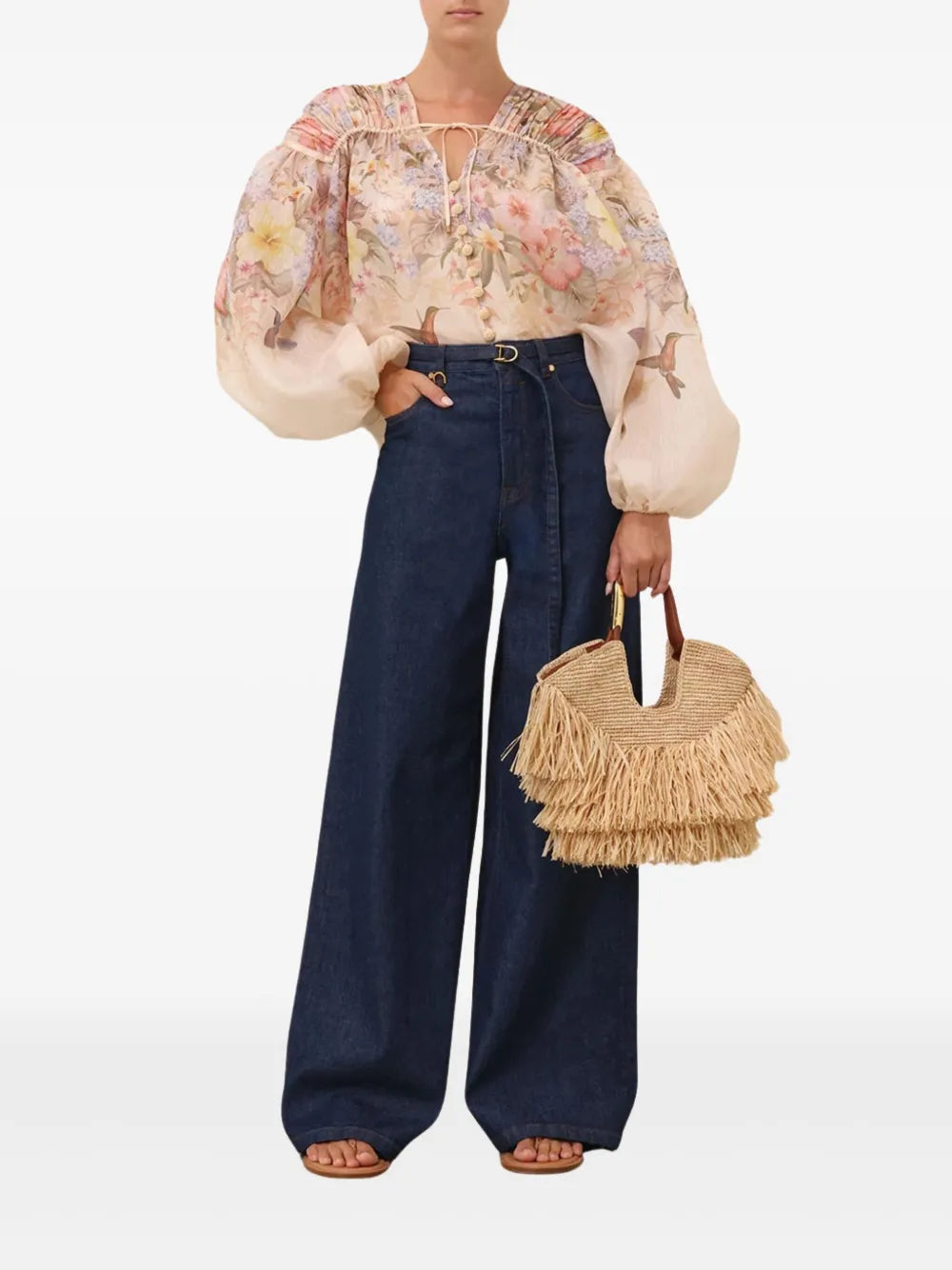 Zimmermann Illuminate Blouse for women, lightweight and stylish with intricate details, perfect for casual or dressy occasions.