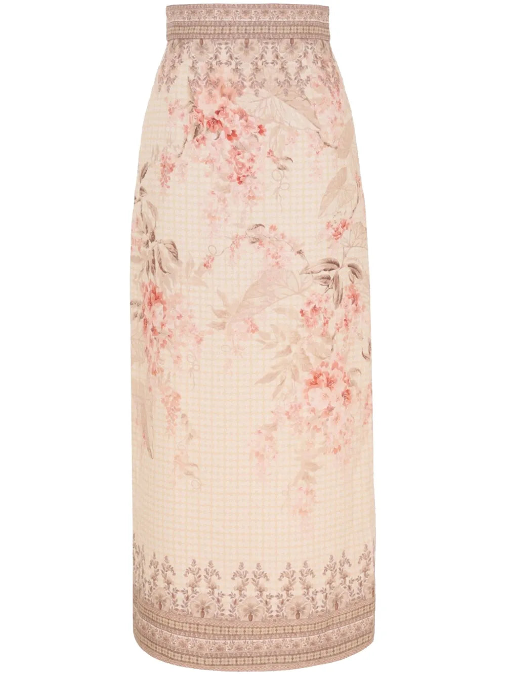 Zimmermann Illuminate Pencil Midi Skirt for women, featuring a sleek design in a vibrant color, perfect for stylish everyday wear.