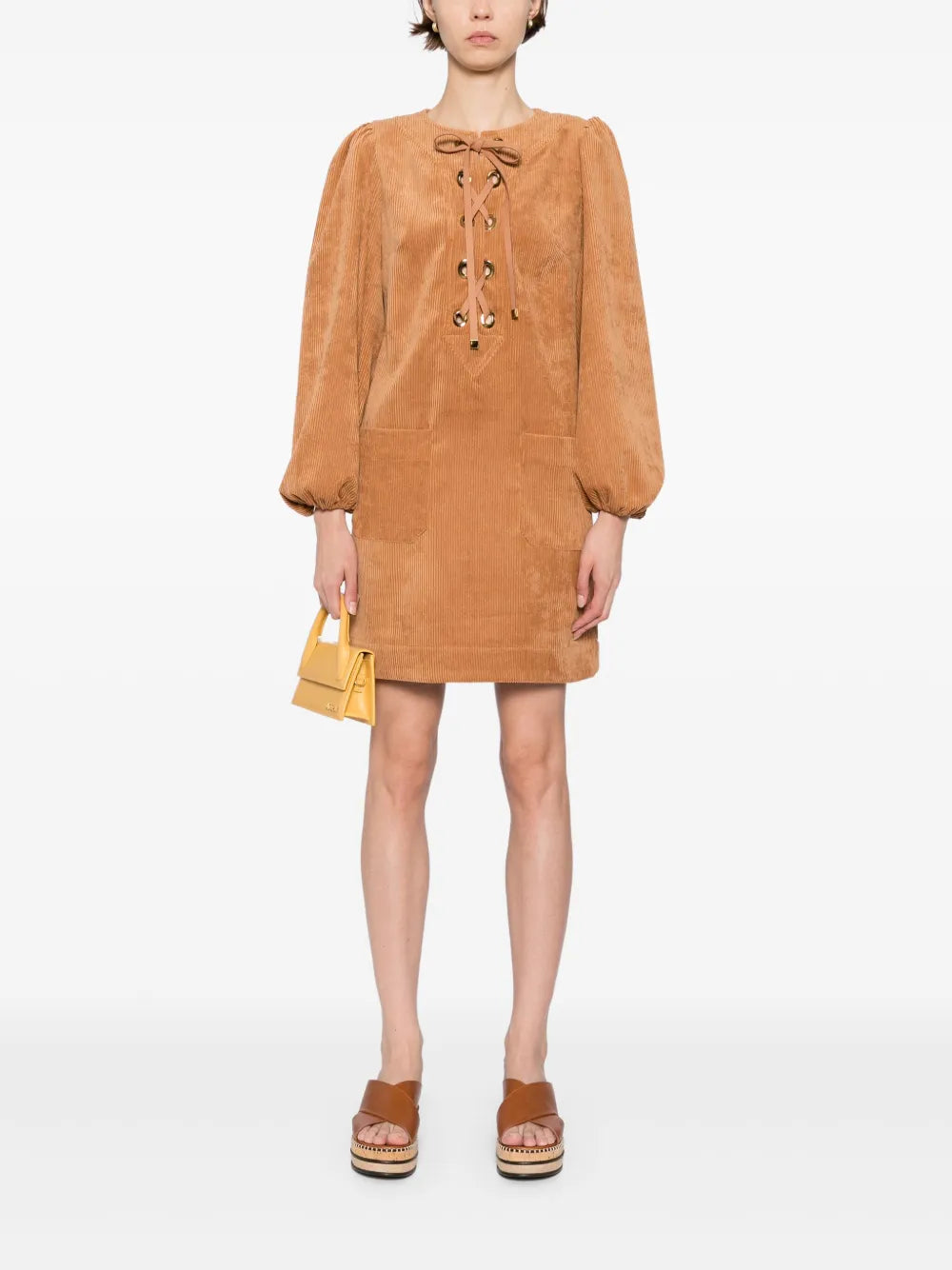 Zimmermann Illuminate Cord Shift Dress for women, featuring a stylish cord design and sleek silhouette.