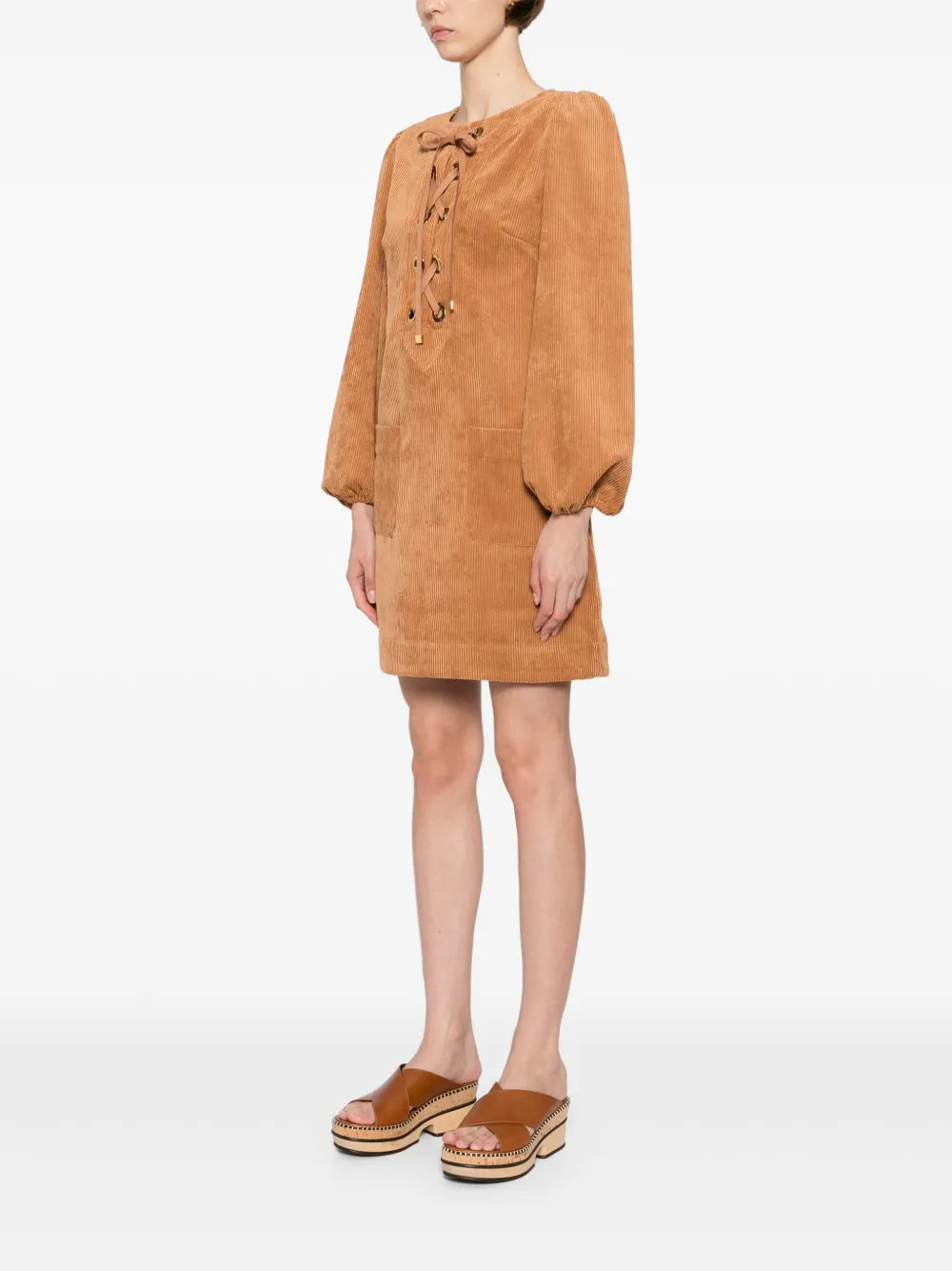 Zimmermann Illuminate Cord Shift Dress for women, featuring a stylish cord design and a relaxed fit, ideal for summer wear.