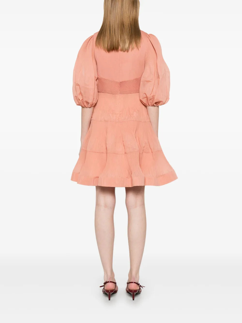 Zimmermann pleated mini dress for women, featuring a stylish design with pleats, perfect for trendy summer or casual wear.