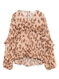 Zimmermann Illuminate V Neck Flutter Top for women, featuring lightweight fabric and flutter sleeves in a stylish design.