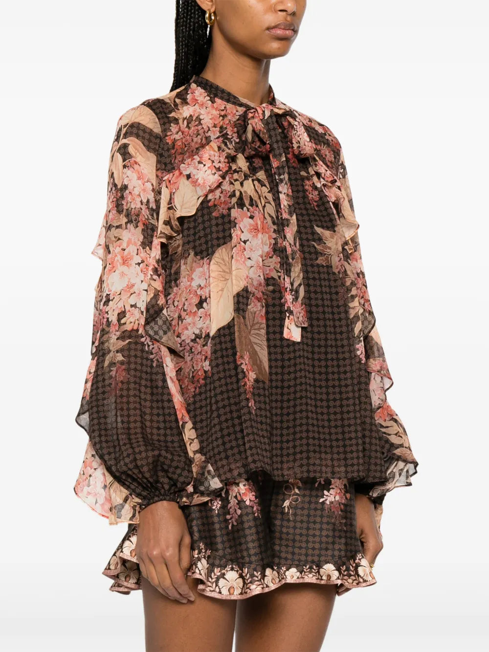 Zimmermann Illuminate Flutter Blouse for women, featuring lightweight fabric and delicate flutter details.