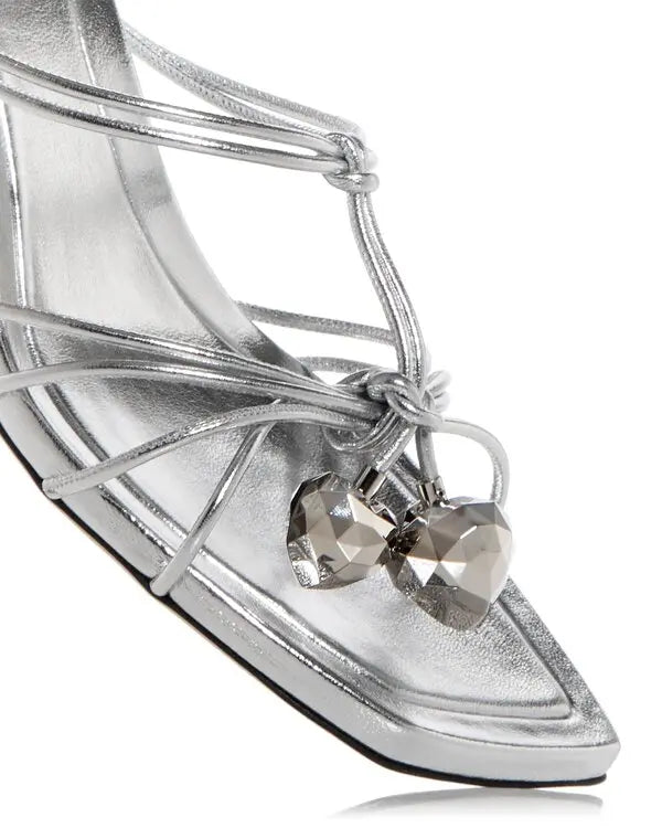 Silver Jimmy Choo Jemma 50mm women pumps with sleek design and pointed toe, perfect for elegant occasions.