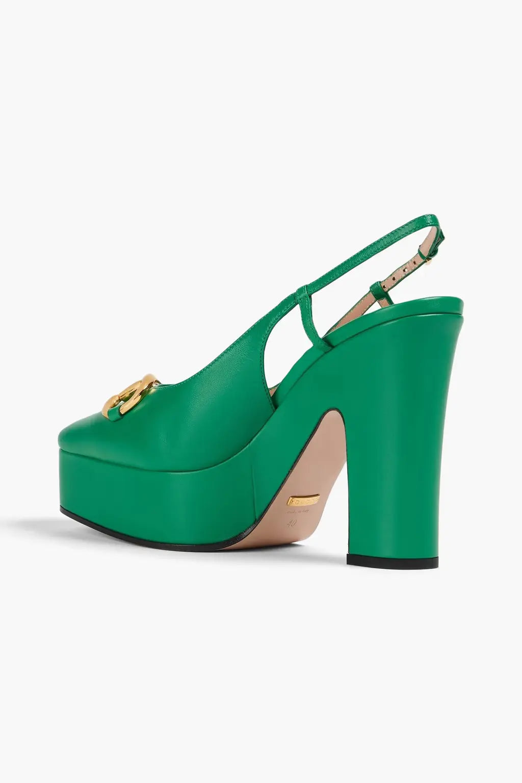 Gucci Nappa Leather Platform Slingback Pumps