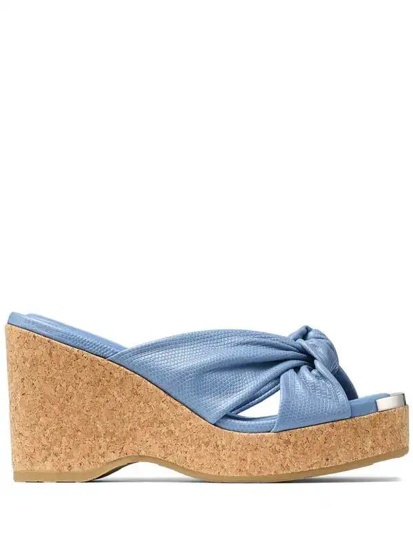 Jimmy Choo Knotted Leather Cork Platform Sandal