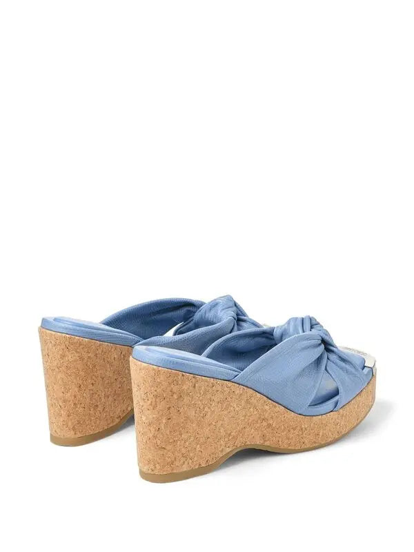 Jimmy Choo Knotted Leather Cork Platform Sandal