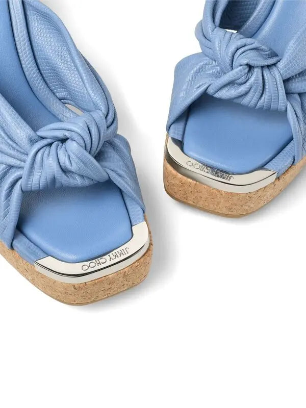 Jimmy Choo Knotted Leather Cork Platform Sandal