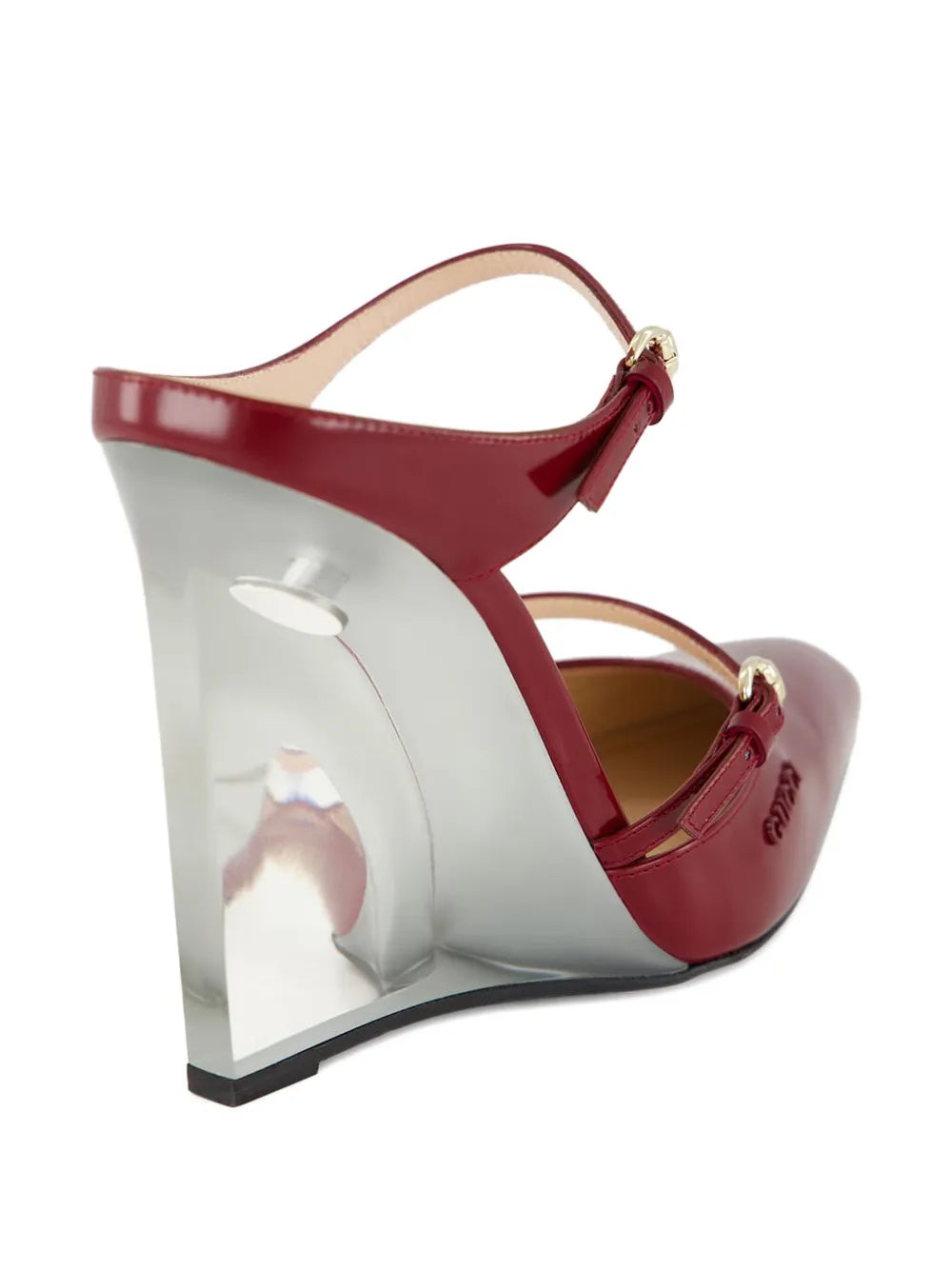 Gucci Christy leather wedge mules for women featuring beige leather and a stylish design, perfect for casual or dressy occasions.