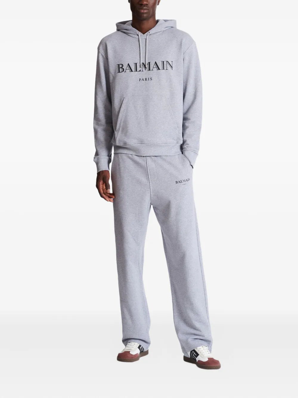 Balmain Grey Cotton Hoodie