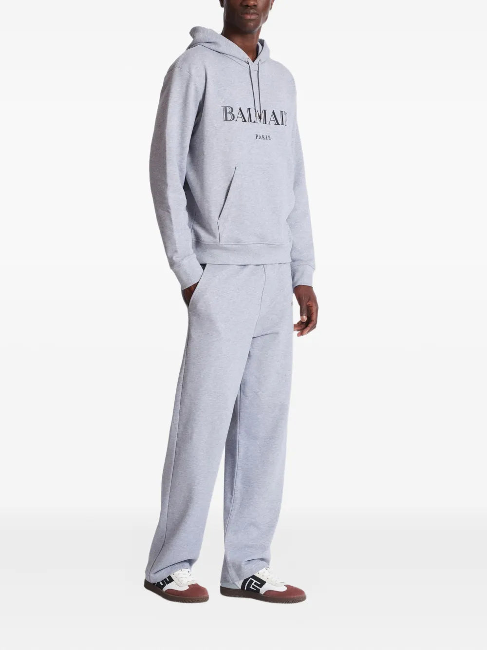 Balmain Grey Cotton Hoodie