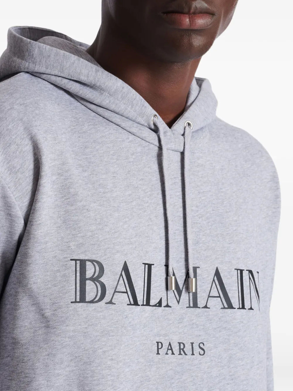 Balmain Grey Cotton Hoodie