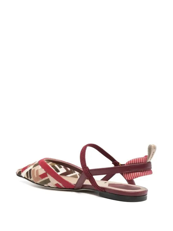 Red Fendi Colibrì Lite Ballerina Shoes for women, featuring a sleek design and comfortable ballet flat style.