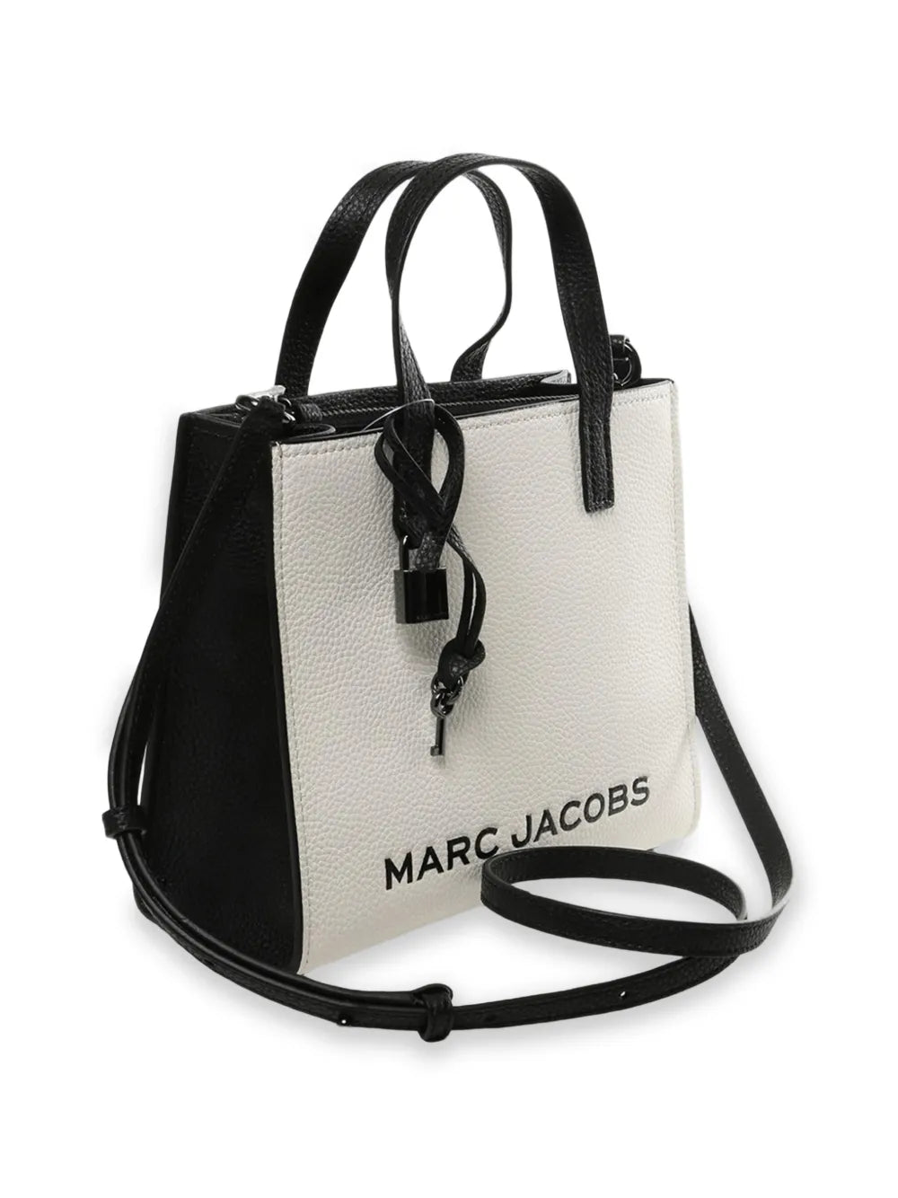 Mini Grind leather tote bag by Marc Jacobs, featuring sleek design and compact size, perfect for stylish everyday use.