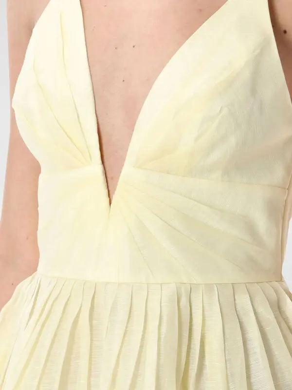 Yellow Zimmermann Illuminate V-neck mini dress for women, stylish apparel with a flattering V-neck design.