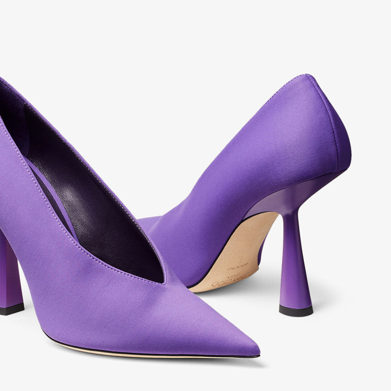 Jimmy Choo Maryanne 100 Cassis Lycra Pointed-Toe Pumps
