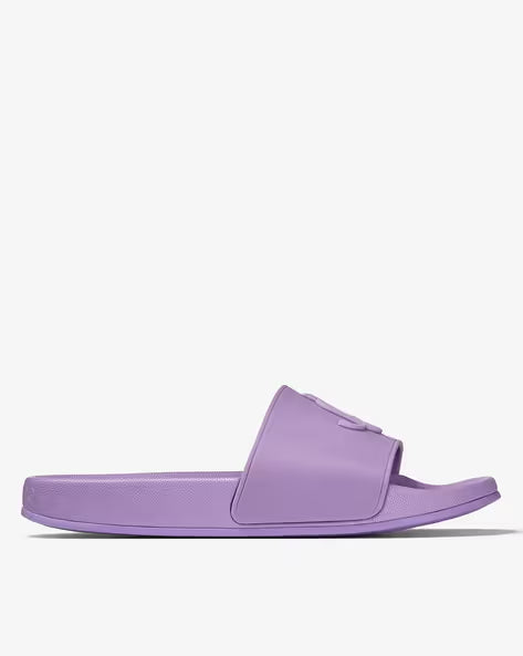 Jimmy Choo Purple Rubber Monogram Slides