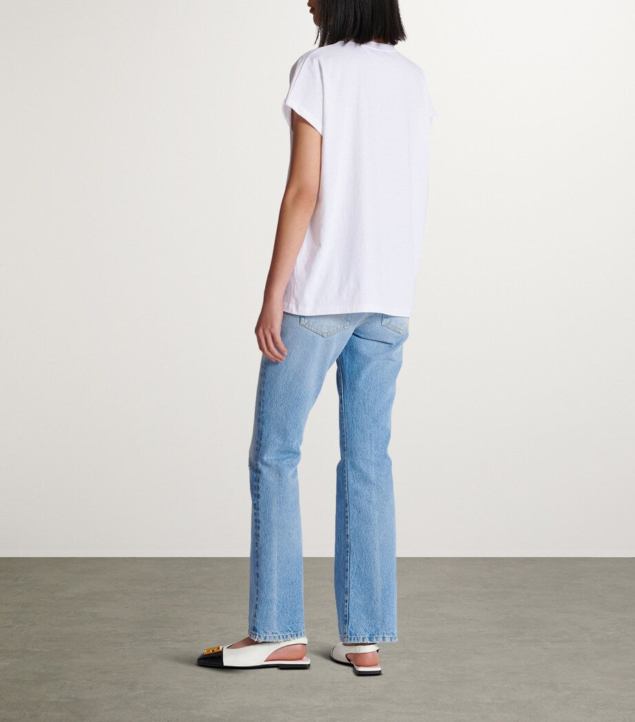 Balmain Paris 1945 Flamingo Graphic T-Shirt – White