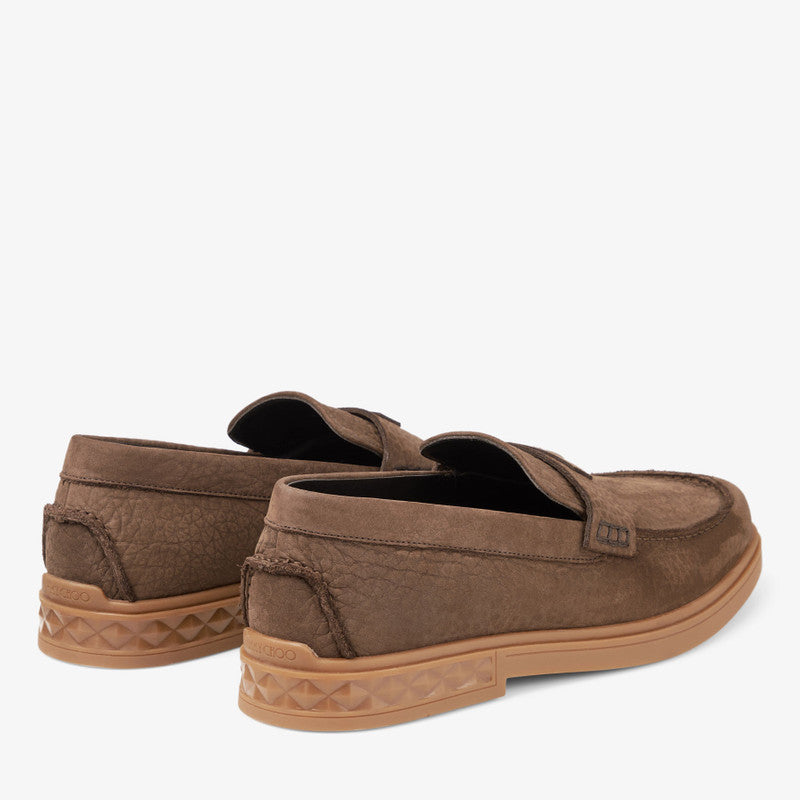 Jimmy Choo Men’s Josh Driver Oxblood Embossed Nubuck Leather Shoes