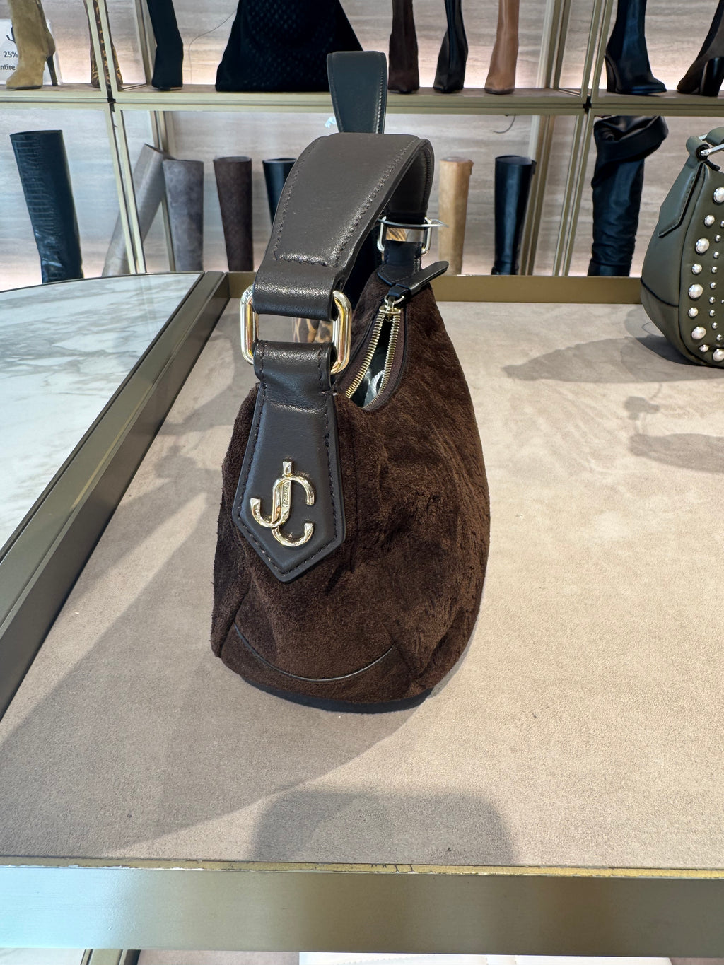 Jimmy Choo Monogram Suede Purse