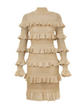 Zimmermann Illuminate metallic frill mini dress for women, featuring shiny fabric and ruffled details, perfect for stylish occasions.