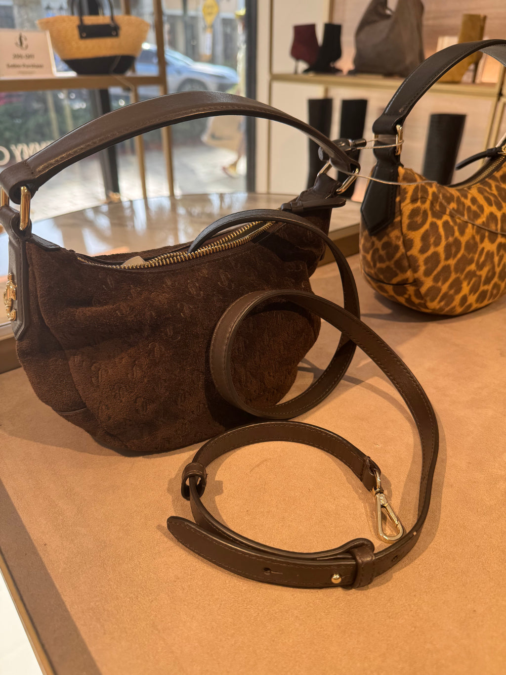 Jimmy Choo Monogram Suede Purse