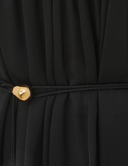 Black Zimmermann Balance Swing Maxi Dress for women, flowing fabric and elegant design, perfect for summer or special occasions.