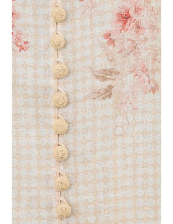 Zimmermann Illuminate Blouse for women featuring a coral floral design, stylish and lightweight women’s apparel.