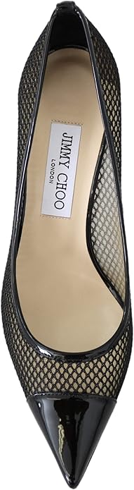 Black Jimmy Choo Amika 85 women's pumps with pointed toes and sleek design, perfect for elegant occasions.