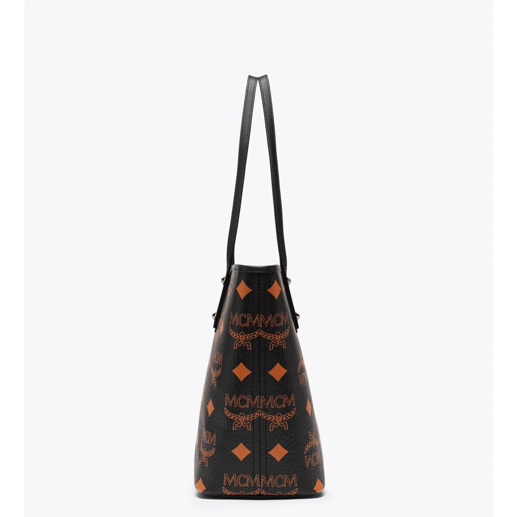 MCM Aren tote bag for women with signature monogram print, featuring leather handles and spacious interior.