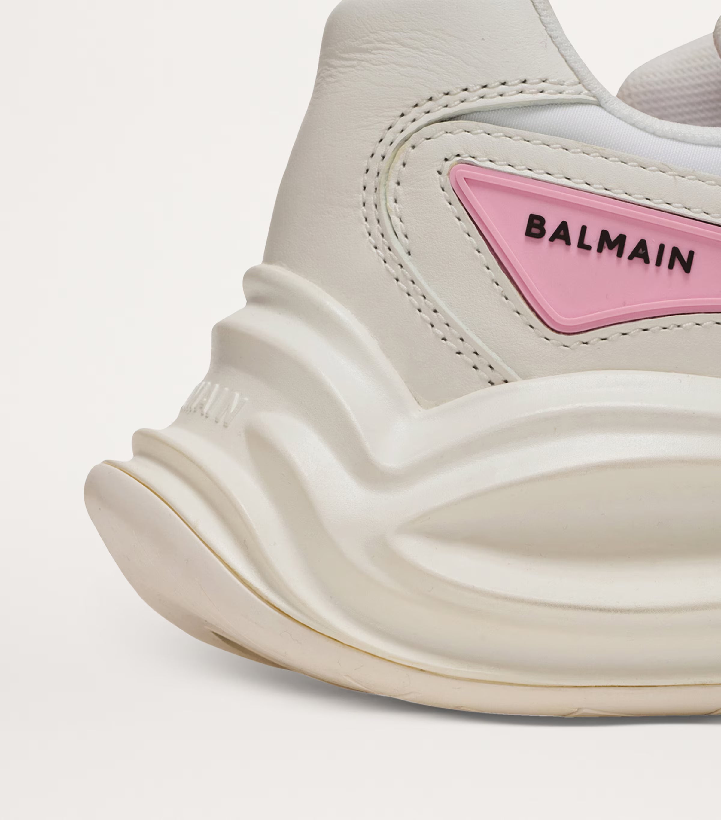 Balmain Run Row Sneakers – White & Pink