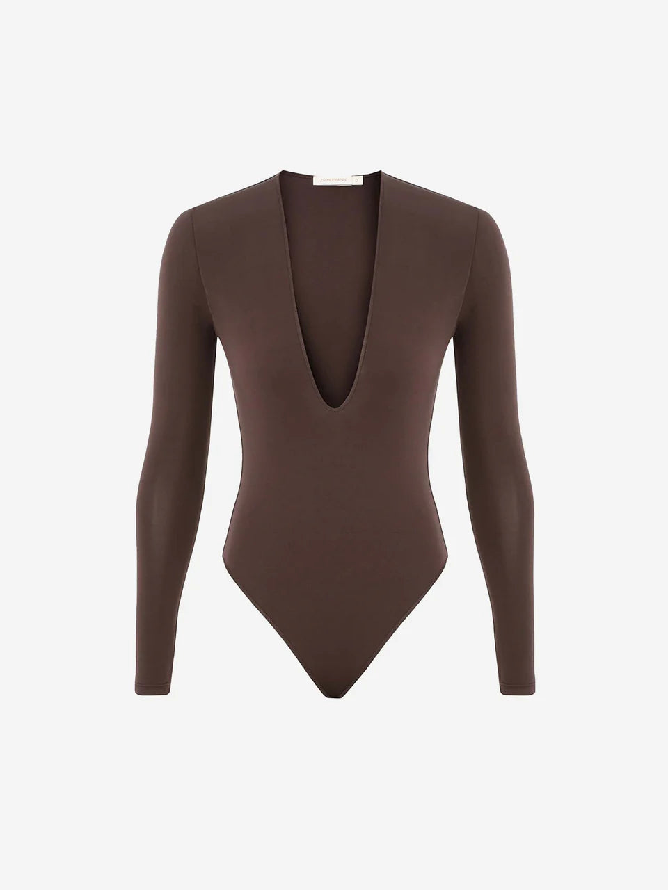 Zimmermann Dawning Sleeve Bodysuit for women, showcasing the stylish design with long sleeves and a fitted silhouette.
