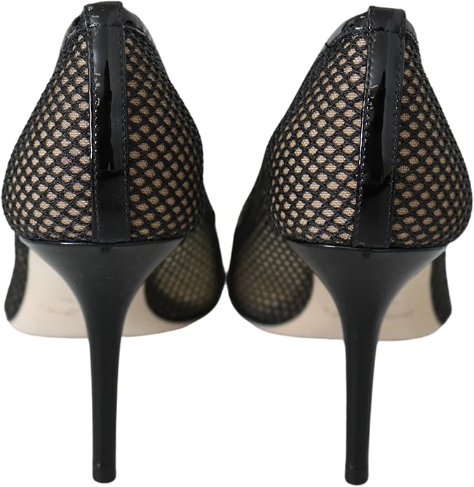 Black Jimmy Choo Amika 85 women’s pumps with pointed toes and stiletto heels, stylish and elegant footwear.