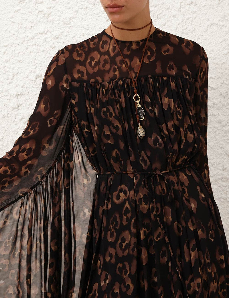 Zimmermann Illuminate Batwing Gown for women, flowing fabric, elegant design, in a soft pastel color, perfect for formal occasions.