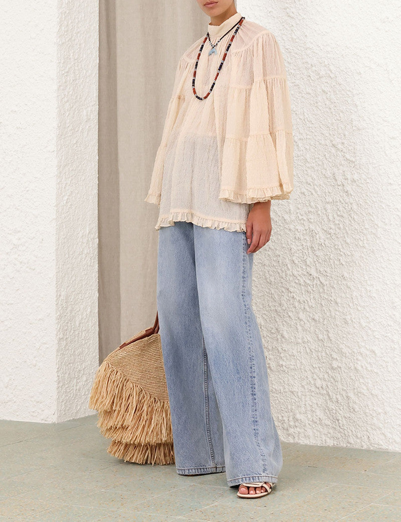 Zimmermann Illuminate Angel Top for women, featuring a lightweight, stylish design with delicate straps and soft fabric.