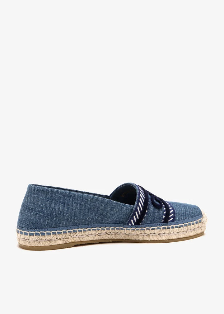 Gucci Logo Band Denim Espadrille Flats