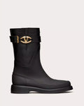 Valentino Vlogo The Bold Edition women's rubber and calfskin boots with 35mm heel, featuring distinctive logo design.